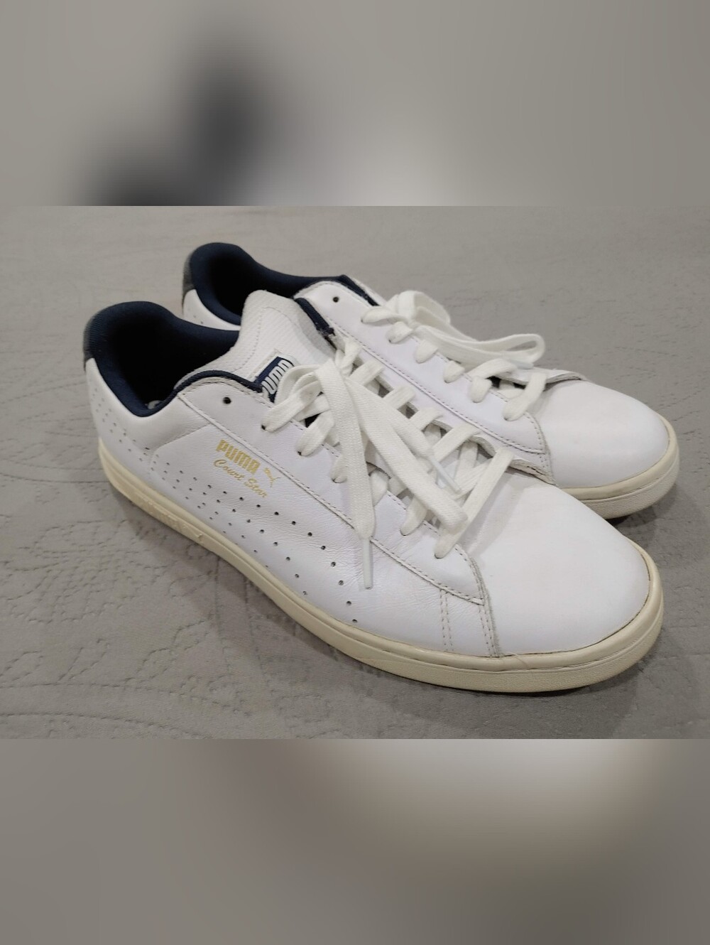 PUMA Court Star Leather Sneakers - White/Black